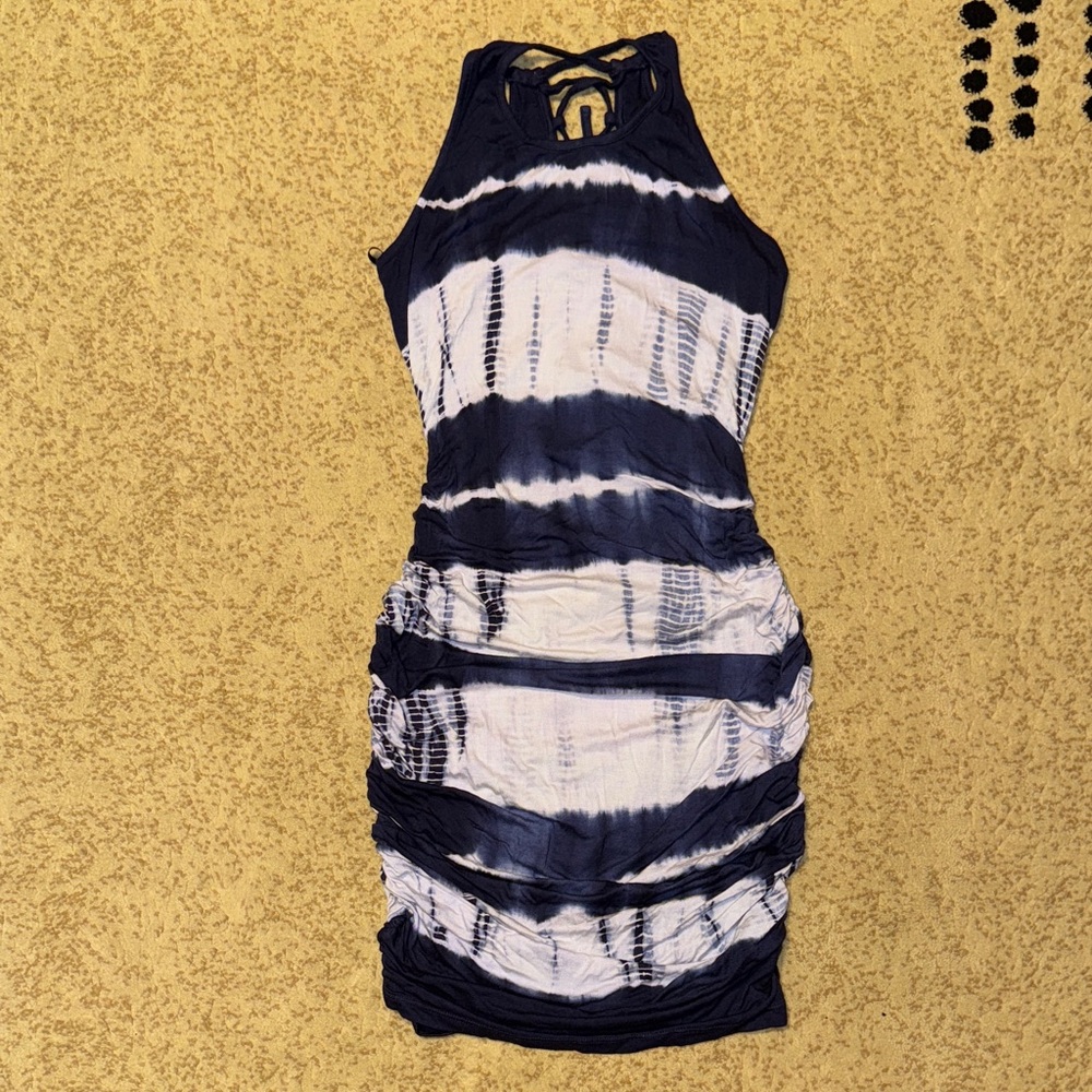 Jessica Simpson Navy and White Mini Dress